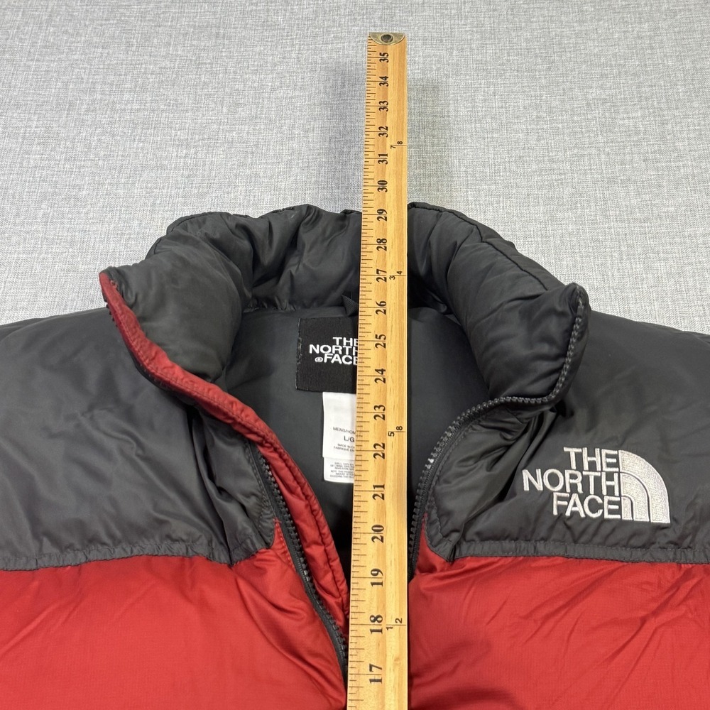 The North Face Puffer Jacket Mens Large Red Hooded 700 Fill Down Insulated - Picture 9 of 16